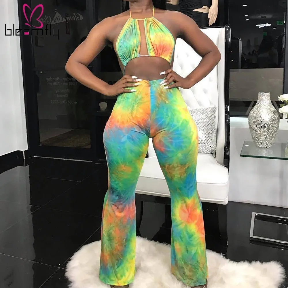 Sexy Tie Dye Print Jumpsuit Women Lace Up Hollow Out Off Shoulder Backless Rompers Ladies One Piece Party Night Club Overalls
Sexy Tie Dye Print Jumpsuit Women Lace Up Hollow Out Off Shoulder Backless Rompers Ladies One Piece Party Night Club Overalls
