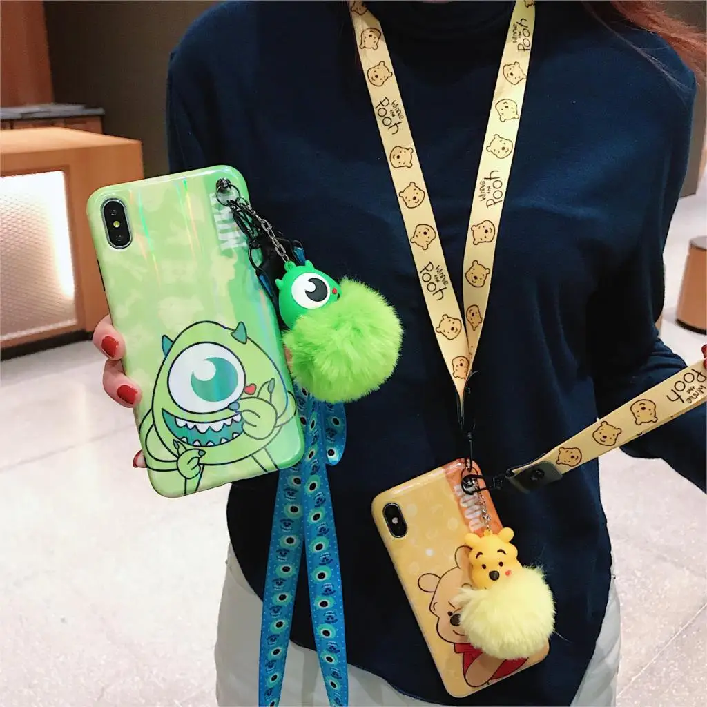 Monsters University cute Disneys Winnie the Poohs Couple Case For iPhone 8 7 6 6s Plus X XR Xs Max With lanyard Doll phone shell
Monsters University cute Disneys Winnie the Poohs Couple Case For iPhone 8 7 6 6s Plus X XR Xs Max With lanyard Doll phone shell