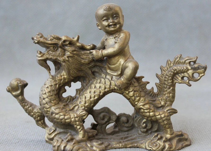 Chinese Folk Brass Boy TongZi Ride Dragon Play Bead Auspicious Statue Sculpture S0706 B0403
Chinese Folk Brass Boy TongZi Ride Dragon Play Bead Auspicious Statue Sculpture S0706 B0403