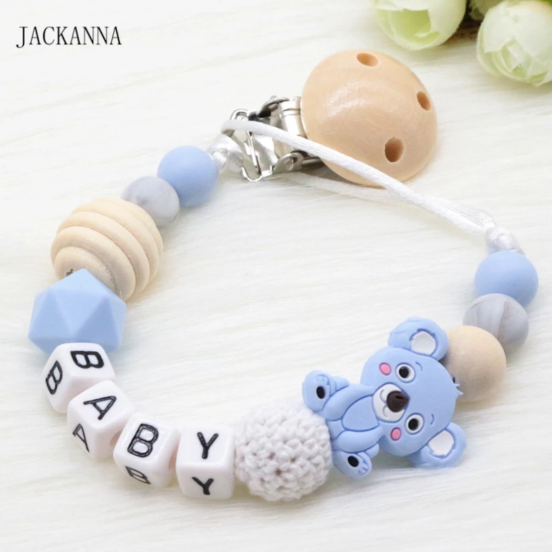 Koala Pacifier Chain Personalize Name Silicone Soother Chain DIY Crochet Bead Non-toxic Eco-friendly Pacifier Clips Holder Chain
Koala Pacifier Chain Personalize Name Silicone Soother Chain DIY Crochet Bead Non-toxic Eco-friendly Pacifier Clips Holder Chain