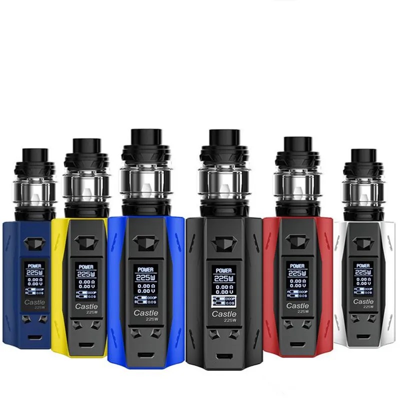 

Authentic ATVS Castle 225W Vaporizer Kit With 5ml SR-11 Tank Vape Atomizer VW TC E Cigarette Massive Cloud of Vapor Starter Kits