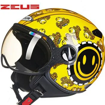 Bright black smile ZEUS 3/4 Motorcycle Helmet Chopper Open Face Retro Helmet Motocross Moto Casque Casco Men Women Helmets
Bright black smile ZEUS 3/4 Motorcycle Helmet Chopper Open Face Retro Helmet Motocross Moto Casque Casco Men Women Helmets