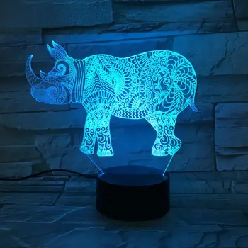 LED Night Light Rhinoceros Lampara Touch Sensor Child Kids Baby Gifts Nightlight Mandala Decor Novelty Lighting Paisley 3D Lamp
LED Night Light Rhinoceros Lampara Touch Sensor Child Kids Baby Gifts Nightlight Mandala Decor Novelty Lighting Paisley 3D Lamp