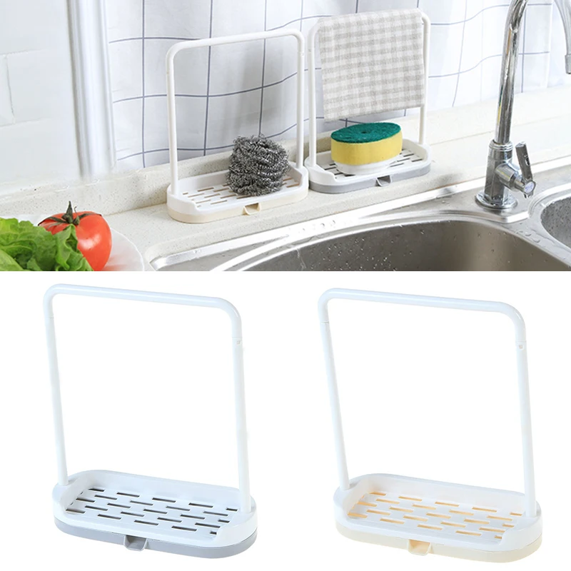 2019 Newest Cloth Hanger Drainer Sink Scourer Rack Holder Soap Dish Cutlery Bathroom Kitchen 2 Colors