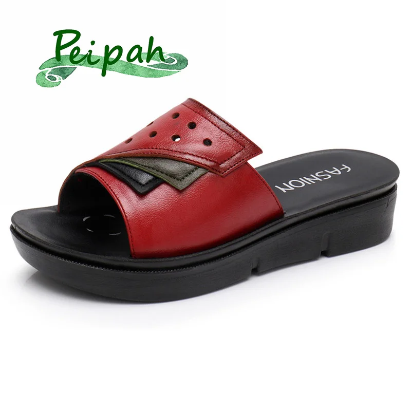 PEIPAH 2019 Retro Women Slippers Genuine Leather Summer Mother Shoes High Increasing Slip On Slides Summer Shoes Women Creepers
PEIPAH 2019 Retro Women Slippers Genuine Leather Summer Mother Shoes High Increasing Slip On Slides Summer Shoes Women Creepers
