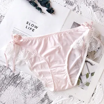 Japanese Sweet Lace Ribbon Butterfly Knot Milk Silk Ice Silk Comfortable Underwear culotte femme bragas mujer stringi thongs
Japanese Sweet Lace Ribbon Butterfly Knot Milk Silk Ice Silk Comfortable Underwear culotte femme bragas mujer stringi thongs