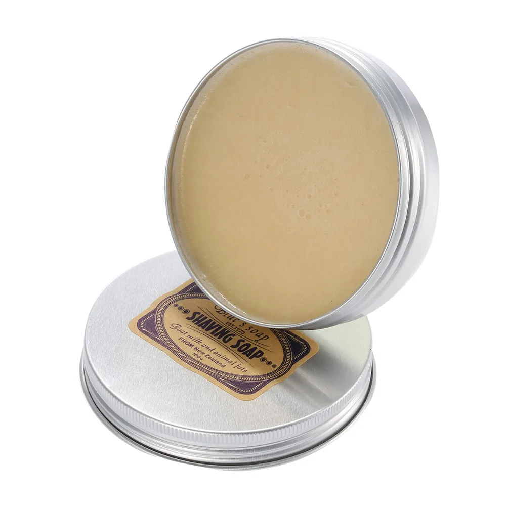 Image 2017 Top Quality Men s Mustache Shaving Soap Deluxe Men s Round Facial Care Goat Milk Beard Shaving Soap Barbering Shave Soap