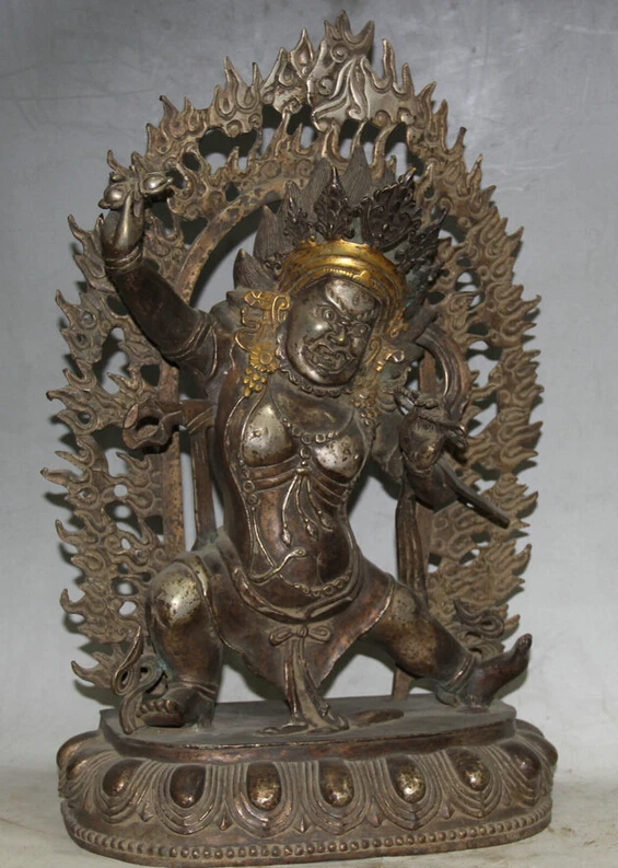 S2134 20" Tibetan Bronze Gild Vajrapani Chana Dorje wrathful Tutelary Deity Statue D0318
S2134 20" Tibetan Bronze Gild Vajrapani Chana Dorje wrathful Tutelary Deity Statue D0318