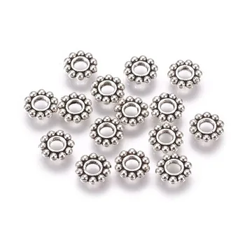 200pcs Tibetan Style Alloy Flower Bead Spacers for jewelry making , Antique Bronze/Silver Spacer Beads 6.5x1.5mm, Hole:2mm F80
200pcs Tibetan Style Alloy Flower Bead Spacers for jewelry making , Antique Bronze/Silver Spacer Beads 6.5x1.5mm, Hole:2mm F80