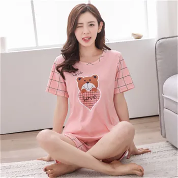 2019 Pajamas for Women Pajama Sets Summer Short Sleeve Thin Print Cute Sleepwear Big Girl Pijamas Mujer Leisure Student Pajama
2019 Pajamas for Women Pajama Sets Summer Short Sleeve Thin Print Cute Sleepwear Big Girl Pijamas Mujer Leisure Student Pajama