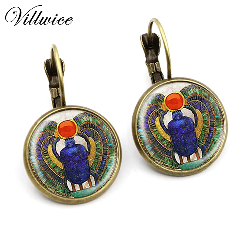 Handmade Egyptian Scarab Earrings Round Glass Dome Art Print Fashion Ancient Egypt Jewelry 2017 New Arrival
Handmade Egyptian Scarab Earrings Round Glass Dome Art Print Fashion Ancient Egypt Jewelry 2017 New Arrival