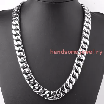 23.6"*15mm 203g Heavy Cool 316L Stainless Steel Silver Bling Curb Cuban Chain Men Women Necklace Fashion Jewelry Christmas Gift
23.6"*15mm 203g Heavy Cool 316L Stainless Steel Silver Bling Curb Cuban Chain Men Women Necklace Fashion Jewelry Christmas Gift