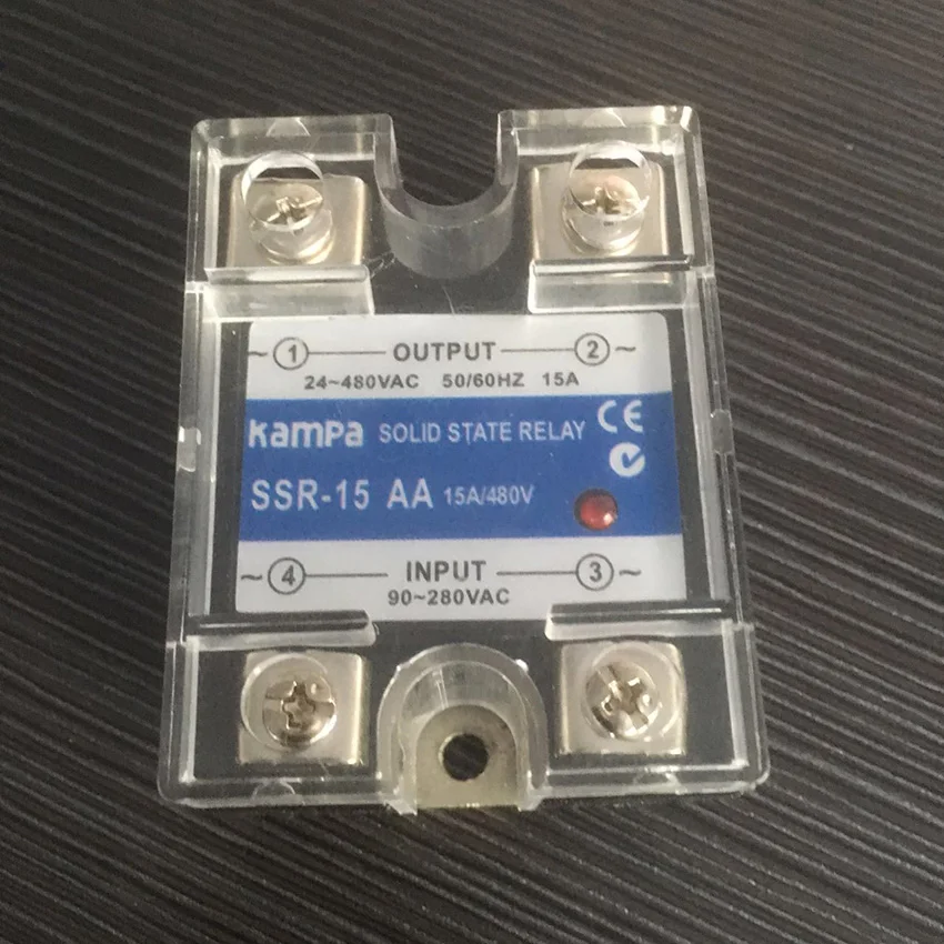 Single-Phase AC Solid State Relay AC15A Black Solid State Relay Input 90-280 VAC Control Output 24-480VAC (SSR-15AA)
Single-Phase AC Solid State Relay AC15A Black Solid State Relay Input 90-280 VAC Control Output 24-480VAC (SSR-15AA)