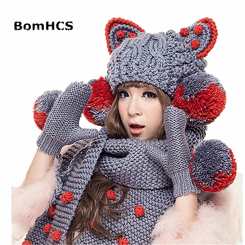 BomHCS Handmade Scarf Gloves Beanie Big Cat Ears & Big Pom Hat Warm Knit Winter Women($22.98-scarf,$10.98-gloves,$10.98-beanie)
BomHCS Handmade Scarf Gloves Beanie Big Cat Ears & Big Pom Hat Warm Knit Winter Women($22.98-scarf,$10.98-gloves,$10.98-beanie)
