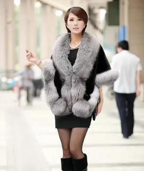 Women Faux Fox Fur Coats Shawl Large Half Sleeve Artificial Fur Wraps Thick Warm Winter Outwear Casaco de Pele Falso E116
Women Faux Fox Fur Coats Shawl Large Half Sleeve Artificial Fur Wraps Thick Warm Winter Outwear Casaco de Pele Falso E116