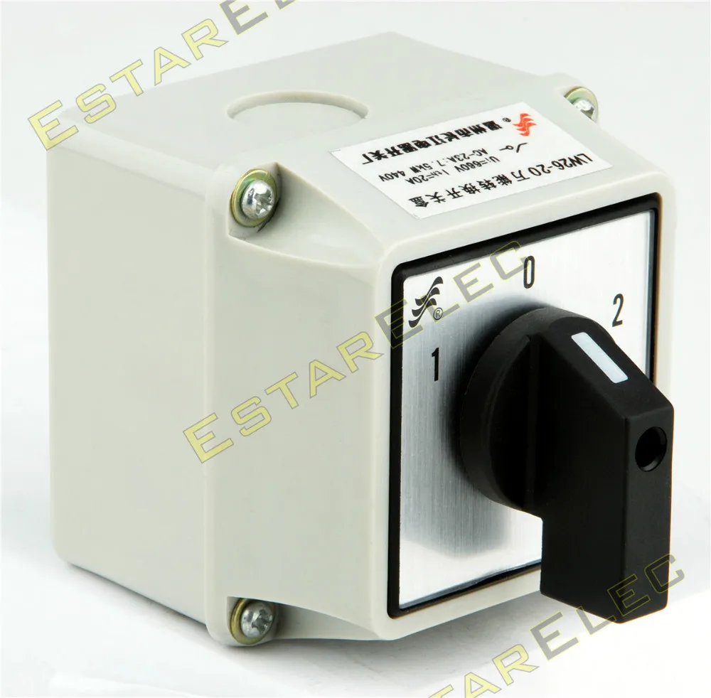25A Changeover Switch 1-0-2 4 Pole 12 terminals with IP65 protective box Kraus&Naimer Replacer, CA10
25A Changeover Switch 1-0-2 4 Pole 12 terminals with IP65 protective box Kraus&Naimer Replacer, CA10