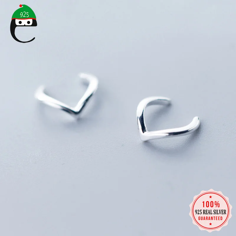 ElfoPlataSi 2019 100% 925 Real Sterling Silver Letter V Ear Cuff Clip on Earring For Teen Girl Without Piercing Earing ED172
ElfoPlataSi 2019 100% 925 Real Sterling Silver Letter V Ear Cuff Clip on Earring For Teen Girl Without Piercing Earing ED172