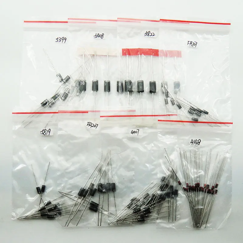 100pcs 8 Types IN4148 IN4007 IN5819 IN5399 FR107 FR207 Commonly Used Diode Electronic Component Pack Wholesale Universal
100pcs 8 Types IN4148 IN4007 IN5819 IN5399 FR107 FR207 Commonly Used Diode Electronic Component Pack Wholesale Universal