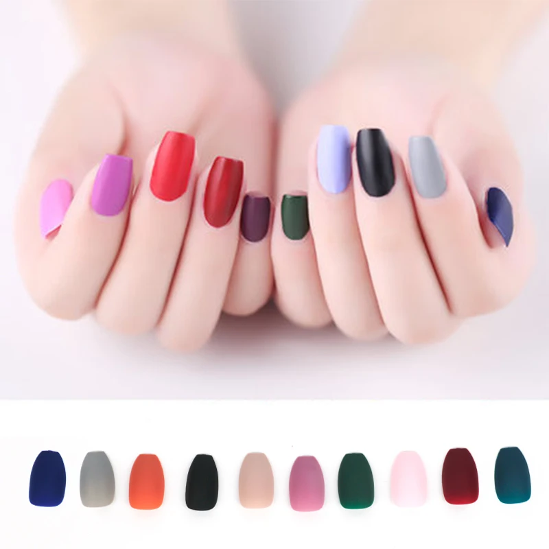 24Pcs Matte Burgundy Coffin False Nails Gray Pure Blue Nude Purple Pink Red Black Full Nail Tips DIy Nail Art Decorations Tool
24Pcs Matte Burgundy Coffin False Nails Gray Pure Blue Nude Purple Pink Red Black Full Nail Tips DIy Nail Art Decorations Tool