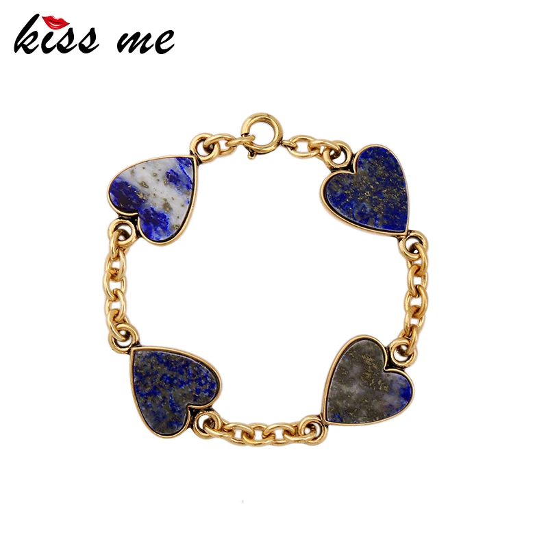 KISS ME Blue Natural Stone Lovely Heart Bracelet Women Fashion Jewelry Charming Brand Accessories
KISS ME Blue Natural Stone Lovely Heart Bracelet Women Fashion Jewelry Charming Brand Accessories