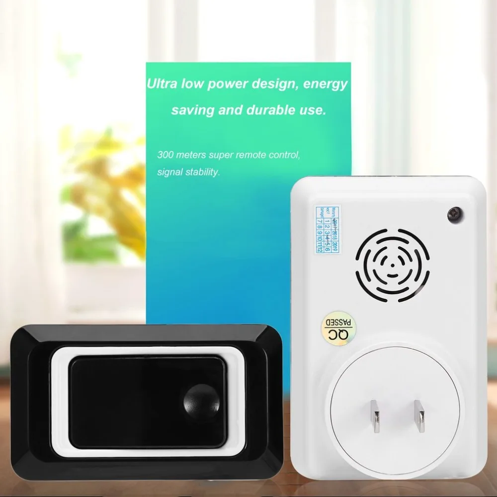 Hot Signal Stability Home Wireless Doorbell Energy Saving Adjustable Sound Volume Door Bell Max 300M Range Black US/EU/UK Plug
Hot Signal Stability Home Wireless Doorbell Energy Saving Adjustable Sound Volume Door Bell Max 300M Range Black US/EU/UK Plug