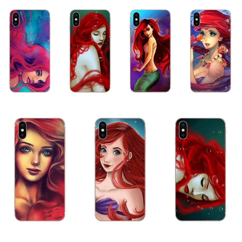 High Quality Soft Back Ariel The Little Mermaid Red Hair For Apple iPhone 4 4S 5 5C 5S SE 6 6S 7 8 Plus X XS Max XR | Мобильные