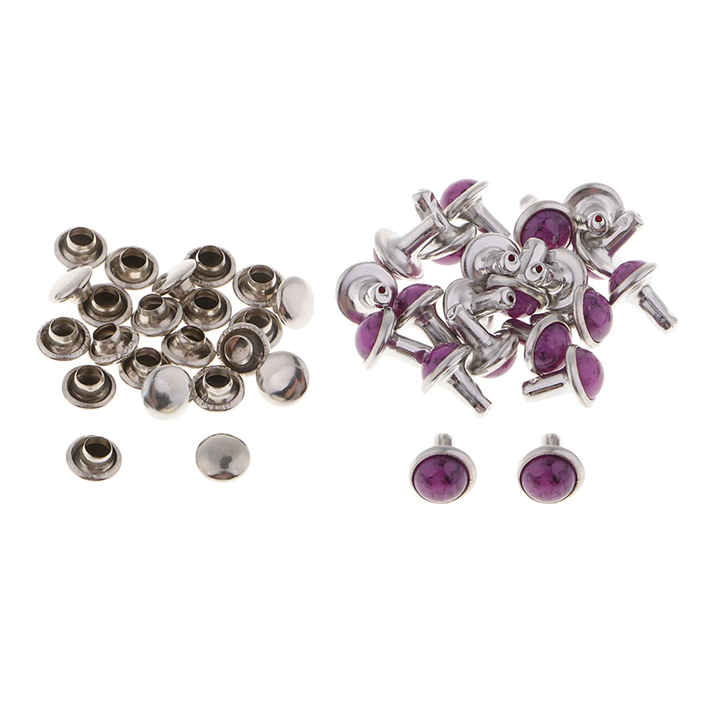 20 Sets Turquoise Decoration Rivets Punk Studs Spikes Garment Bags Shoes Leather Belts Leather Craft DIY Decoration 7mm