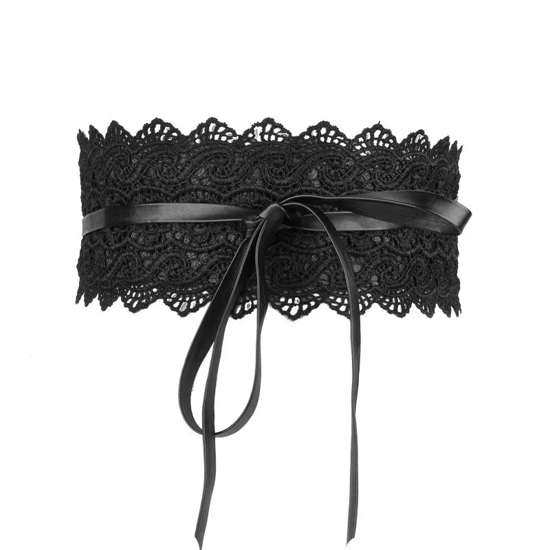 2019 Black Lace Wide Belt Wrist Self Tie Corset Belt Female Bowknot Weaving Belt Boho Waist Band ceinture femme cinturon mujer
2019 Black Lace Wide Belt Wrist Self Tie Corset Belt Female Bowknot Weaving Belt Boho Waist Band ceinture femme cinturon mujer