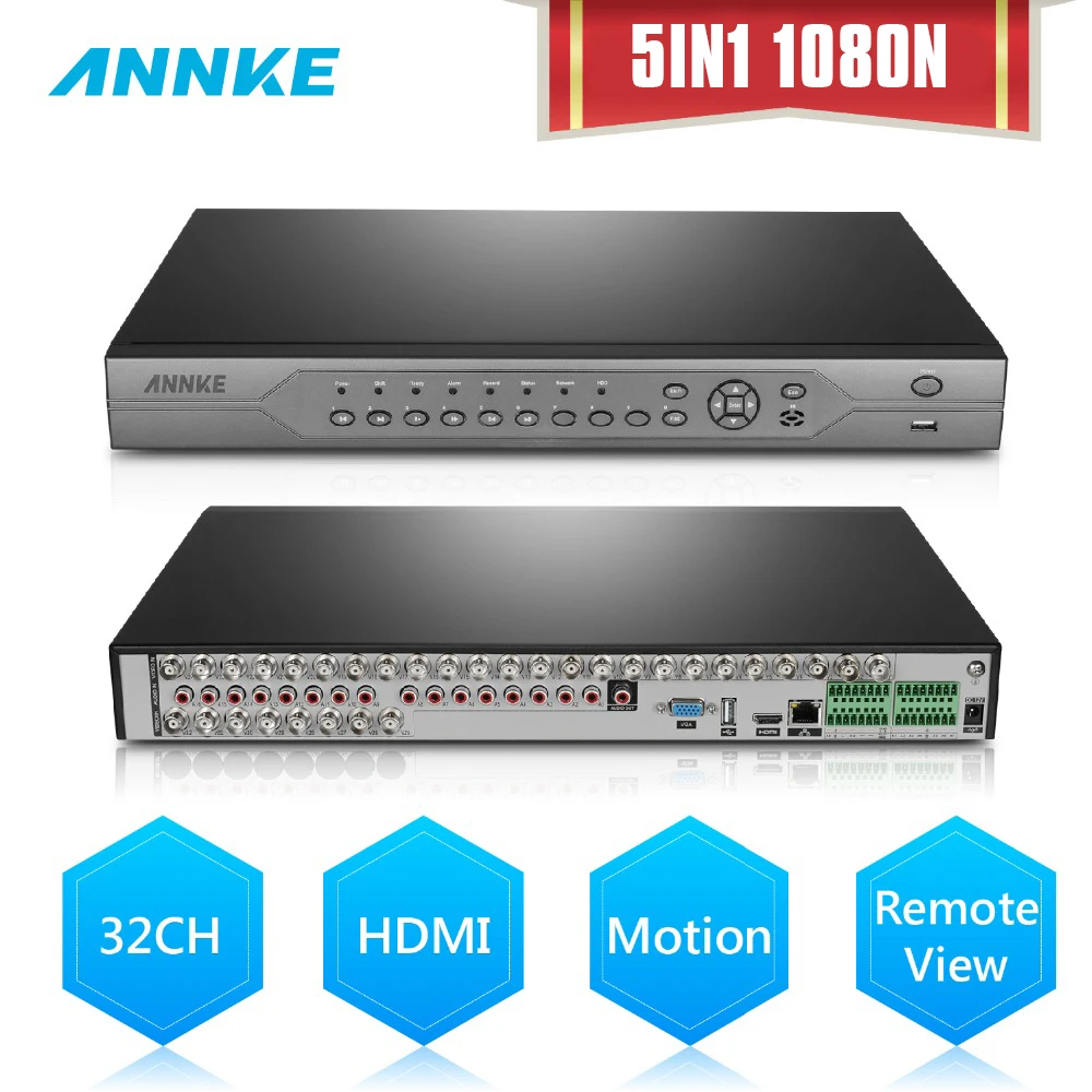 ANNKE 32CH HD 720P 1080N AHD/TVI/CVI/IP 5in1 HDMI DVR NVR Video Recorder CCTV Security System P2P Cloud Remote Review Function
ANNKE 32CH HD 720P 1080N AHD/TVI/CVI/IP 5in1 HDMI DVR NVR Video Recorder CCTV Security System P2P Cloud Remote Review Function