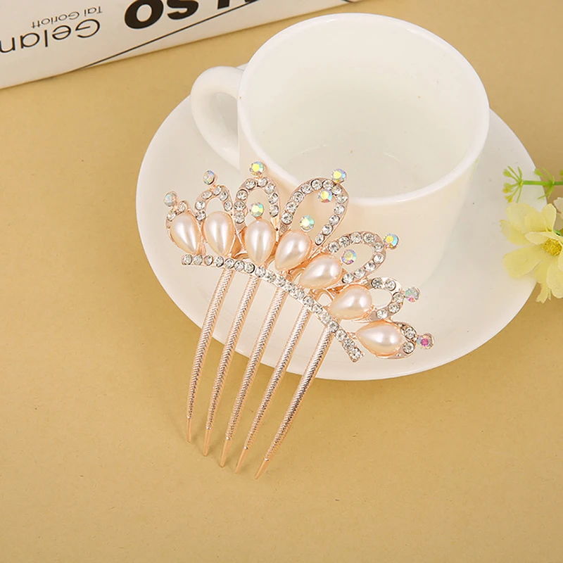Rose Gold Hair Comb Pearls Rhinestones Crystals Flower Crown Peacock Wedding Bridal Hair Accessories Hair Jewelry Bridesmaids
Rose Gold Hair Comb Pearls Rhinestones Crystals Flower Crown Peacock Wedding Bridal Hair Accessories Hair Jewelry Bridesmaids