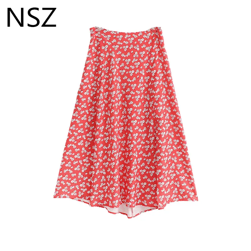 NSZ Women Floral Print Summer Skirt High Waist Slit Midi Skirt Side Zipper Elegantes A-Line Fashion Skirts Faldas mujer
NSZ Women Floral Print Summer Skirt High Waist Slit Midi Skirt Side Zipper Elegantes A-Line Fashion Skirts Faldas mujer