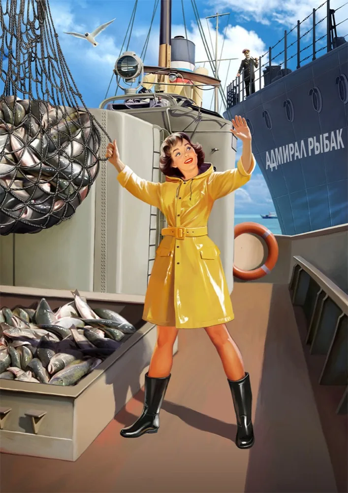 Vintage Soviet Russian Pin Up Girls Girl on Deck Retro Poster Canvas Painting DIY Wall Paper Posters Home Decor Gift
Vintage Soviet Russian Pin Up Girls Girl on Deck Retro Poster Canvas Painting DIY Wall Paper Posters Home Decor Gift