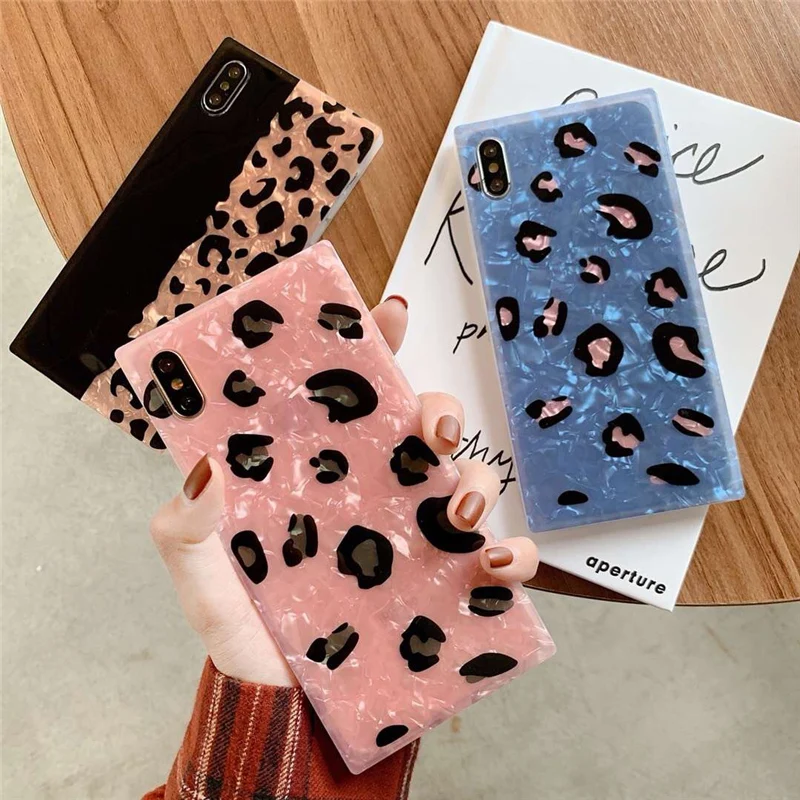Leopard spot Square phone case For iphone XS Max XR for iphone 6 6s 7 8 Plus Bling glitter Fritillaria soft silicon case capa
Leopard spot Square phone case For iphone XS Max XR for iphone 6 6s 7 8 Plus Bling glitter Fritillaria soft silicon case capa