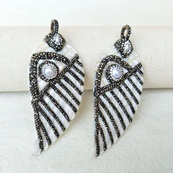 5Pcs Natural Shell Carved Feather Pendants,Pave Crystal pearl Lucky eyes Wing Shape Pendant DIY Necklace jewelry findings PD757
5Pcs Natural Shell Carved Feather Pendants,Pave Crystal pearl Lucky eyes Wing Shape Pendant DIY Necklace jewelry findings PD757