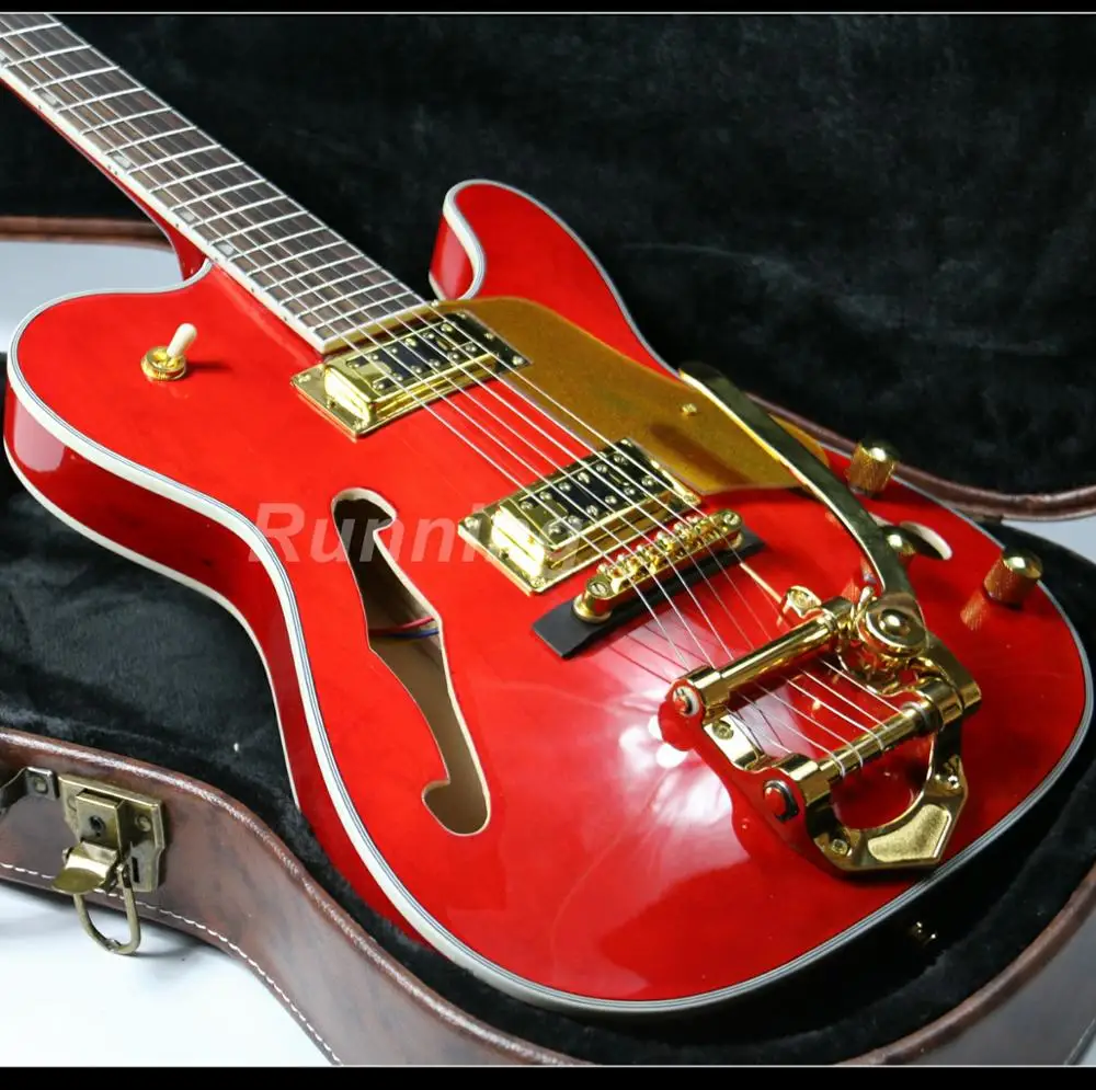 Electric Guitar F Hole Semi Hollow Body TL Electric Guitar Gold Hardware Set In Joint
Electric Guitar F Hole Semi Hollow Body TL Electric Guitar Gold Hardware Set In Joint