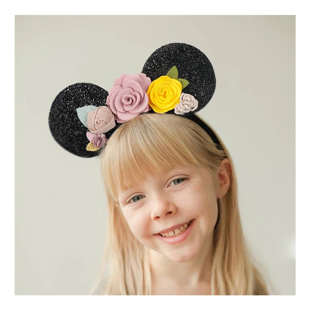 Hair Accessories Artificial flower Hair band for Girls Sequins Black Mouse Ear Headband Fashion Retro Hairhoop Cute Headdress
Hair Accessories Artificial flower Hair band for Girls Sequins Black Mouse Ear Headband Fashion Retro Hairhoop Cute Headdress