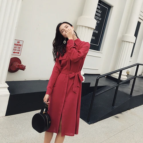 2019 Woman Autumn Chic Long Sleeve Shirt Dress Temperament Thin Long Dress Open fork Design
2019 Woman Autumn Chic Long Sleeve Shirt Dress Temperament Thin Long Dress Open fork Design