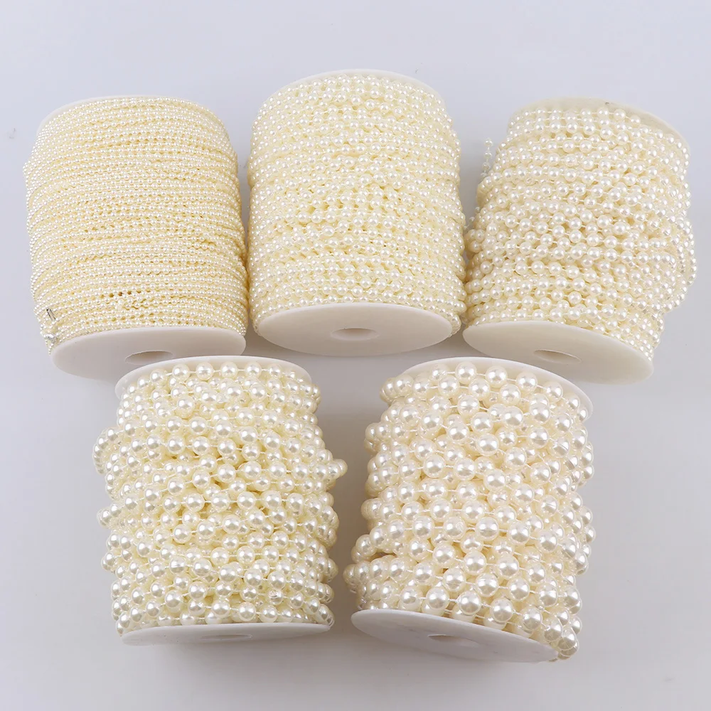 1-5 Meters 3-10mm Fishing Line Artificial Imitation Pearl Round Beads Chain For Wedding Bridal Bouquet Flower Decoration
1-5 Meters 3-10mm Fishing Line Artificial Imitation Pearl Round Beads Chain For Wedding Bridal Bouquet Flower Decoration