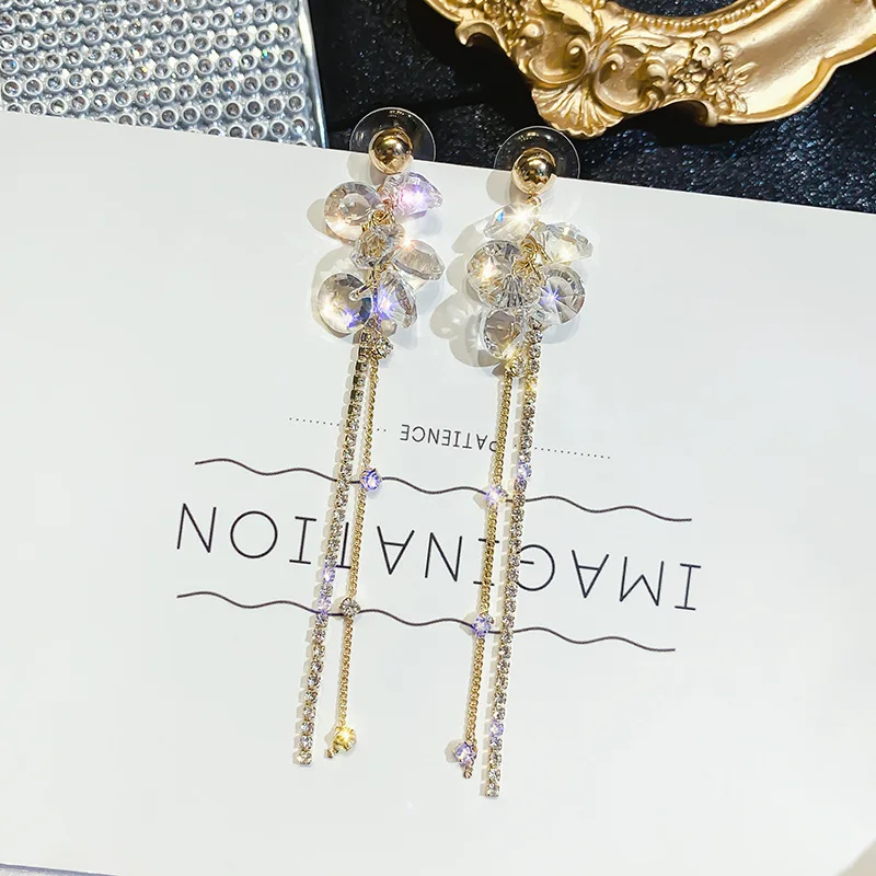 925 Silver Pin Simple Crystal Long Drop Earrings For Women Fashion Luxury Charm Temperament Geometric Dangle Earrings Jewelry
925 Silver Pin Simple Crystal Long Drop Earrings For Women Fashion Luxury Charm Temperament Geometric Dangle Earrings Jewelry