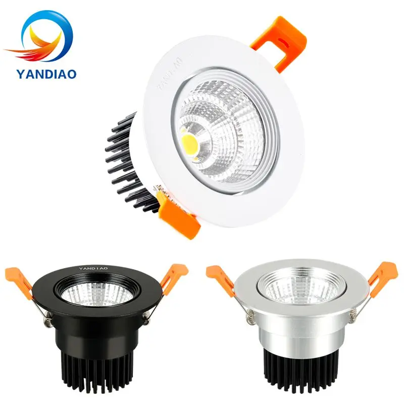 

YANDIAO Dimmable LED Downlight COB Ceiling Spot Light 3w 5w 7w 9w 12w 15w 18w 85-265V Ceiling Recessed Lights Indoor Lighting