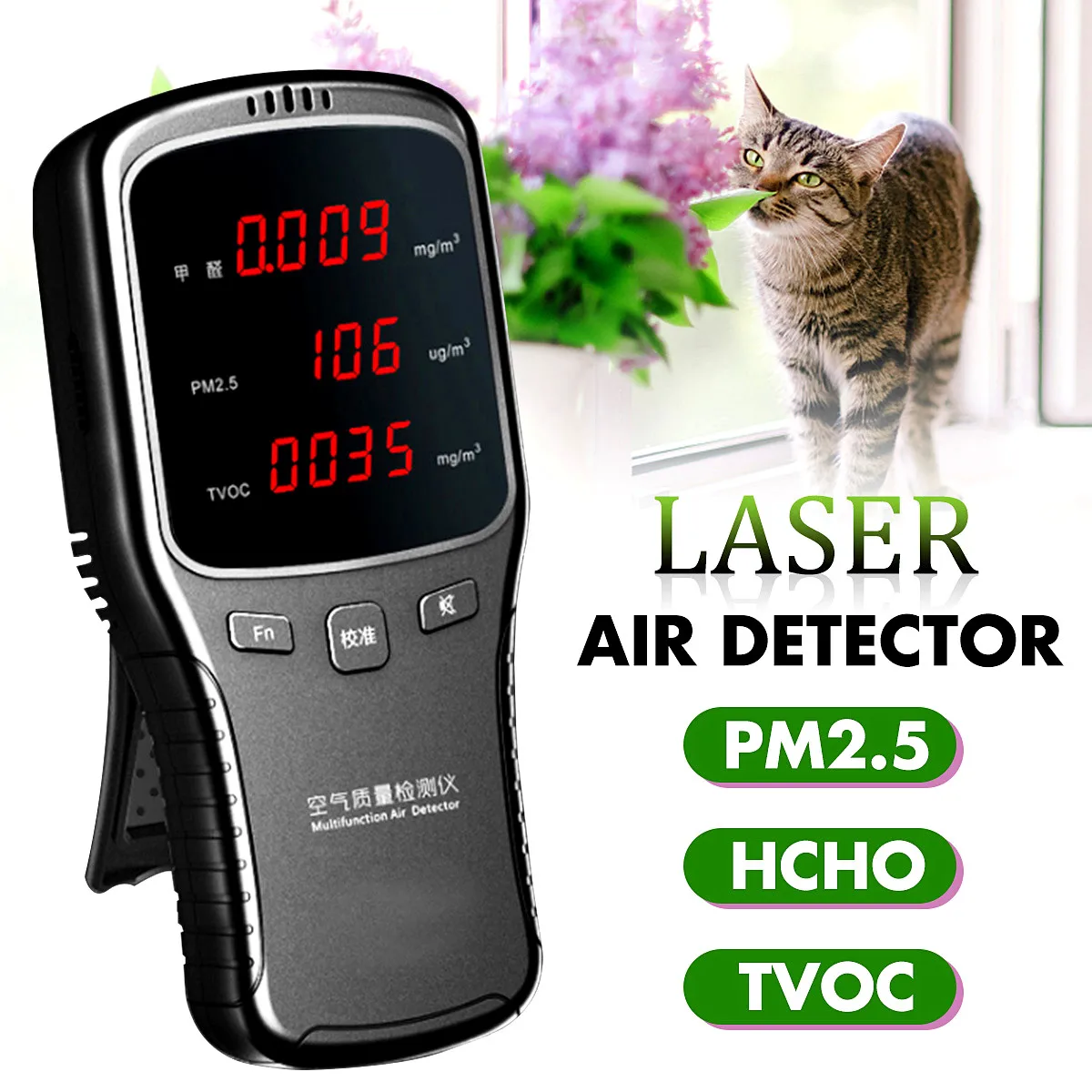 Digital Display Air Quality Monitor Formaldehyde TVOC PM2.5 Detector Multifunctional Gas Analyzer Diagnostic Tool For Home Car
Digital Display Air Quality Monitor Formaldehyde TVOC PM2.5 Detector Multifunctional Gas Analyzer Diagnostic Tool For Home Car