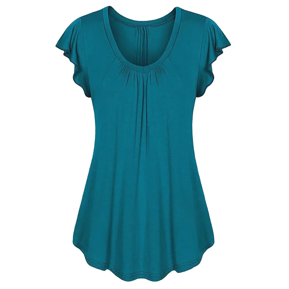 Womens Pleated Flare Sleeve Blouses Plus Size 4XL Summer O-Neck Tunic Tops Casual Loose Tee Shirts Female Clothes Vintage Blusas
Womens Pleated Flare Sleeve Blouses Plus Size 4XL Summer O-Neck Tunic Tops Casual Loose Tee Shirts Female Clothes Vintage Blusas