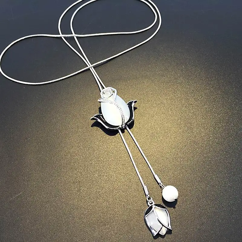 Женское длинное ожерелье с подвеской в виде цветка|flower pendant|designer jewelryfashion jewelry |