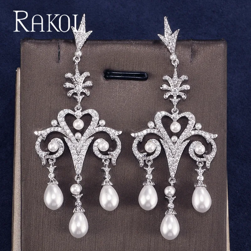RAKOL Dangle Earring Cubic Zircon Imitation Pearl Charm Fascination Enchantment Fit For Female Anniversary Dress RE521286
RAKOL Dangle Earring Cubic Zircon Imitation Pearl Charm Fascination Enchantment Fit For Female Anniversary Dress RE521286