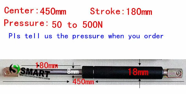 free shipping 450mm central distance,180mm stroke,50 to 500N force pneumatic Auto Gas Spring, Lift Prop Gas Spring Damper
free shipping 450mm central distance,180mm stroke,50 to 500N force pneumatic Auto Gas Spring, Lift Prop Gas Spring Damper