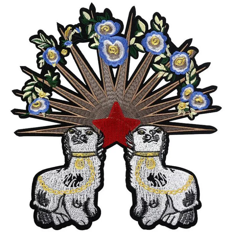 Patches for clothing T shirt Women 31cm Punk Fire Dog Flowers Embroidery patch T-shirt Womens Fashion Tops Shirt Lady Clothes
Patches for clothing T shirt Women 31cm Punk Fire Dog Flowers Embroidery patch T-shirt Womens Fashion Tops Shirt Lady Clothes