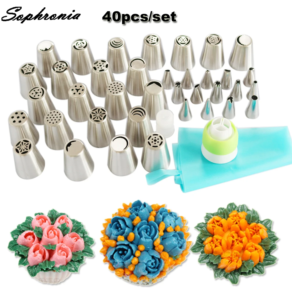 Sophronia 40PCS Nozzle Pastry Cake Piping Tips Set Stainless Steel Kitchen Baking Cake Decorating Tools DCS015
Sophronia 40PCS Nozzle Pastry Cake Piping Tips Set Stainless Steel Kitchen Baking Cake Decorating Tools DCS015