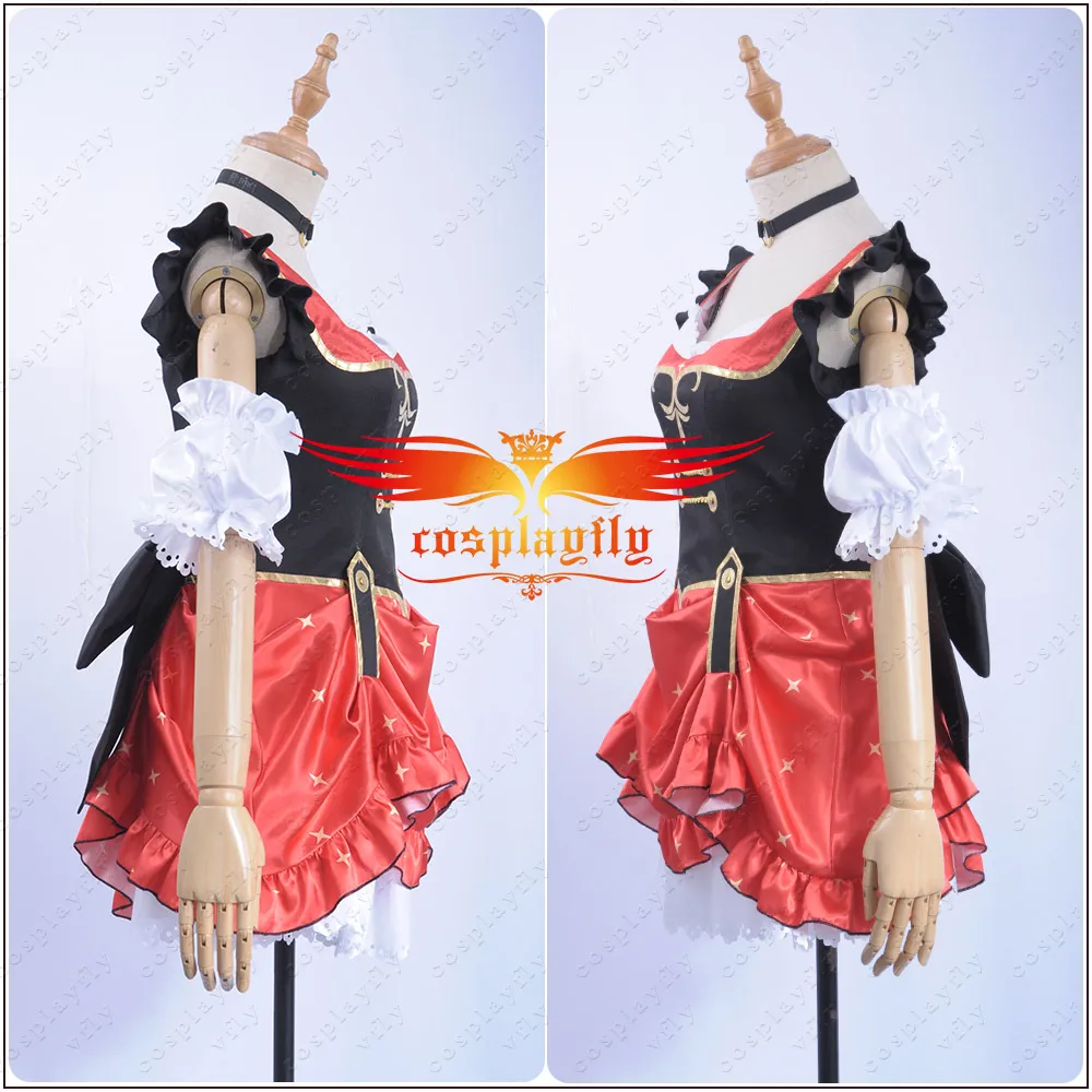 x_01Game LoveLive!Sunshine!! Aqours Bremen Band Matsuura kanan Cosplay Costume Women Sleeveless Dress Socks Necklace Hat Armlet (2)