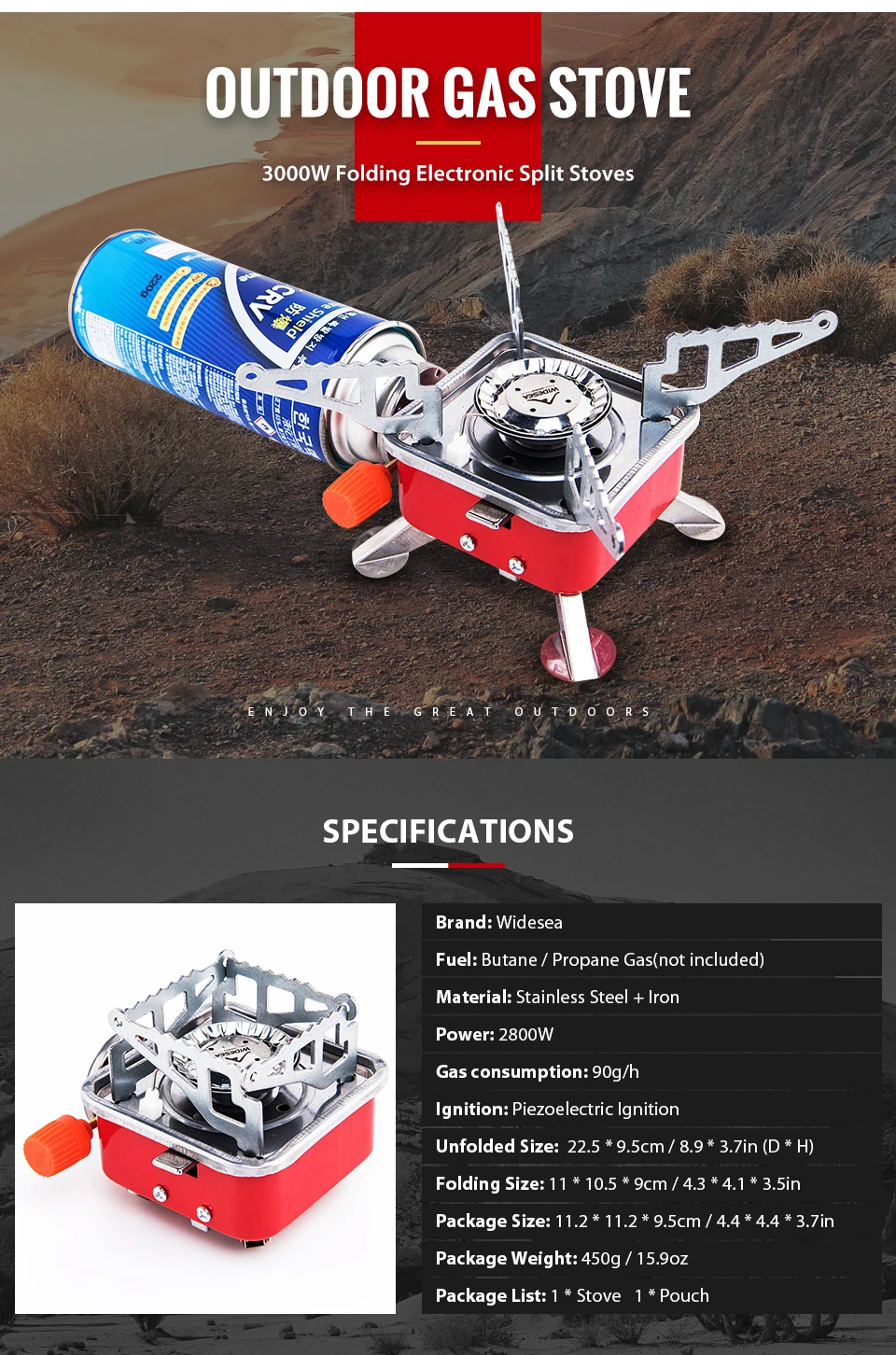 Widesea Gas Burner Camping Stove Tourist Equipment Lighter Outdoor Cooker Kitchen Propane Butane Gas stove Hiking Fishing Widesea Gas Burner Camping Stove Tourist Equipment Lighter Outdoor Cooker Kitchen Propane Butane Gas stove Hiking Fishing
