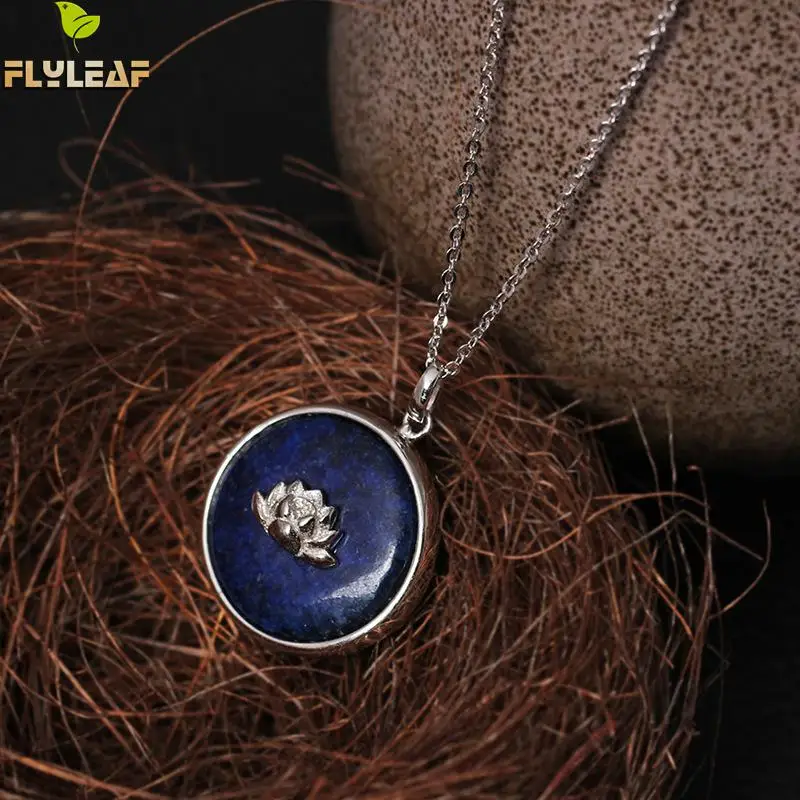 Flyleaf 925 Sterling Silver Chinese Style Lapis Lazuli Lotus Flower Necklaces & Pendants For Women Lady Sterling-silver-jewelry
Flyleaf 925 Sterling Silver Chinese Style Lapis Lazuli Lotus Flower Necklaces & Pendants For Women Lady Sterling-silver-jewelry